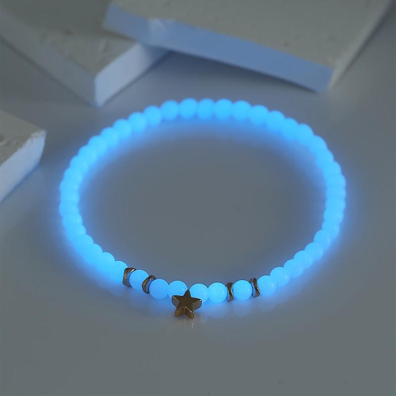 Mini Star Pendant Beaded Bracelet with Luminous Beads