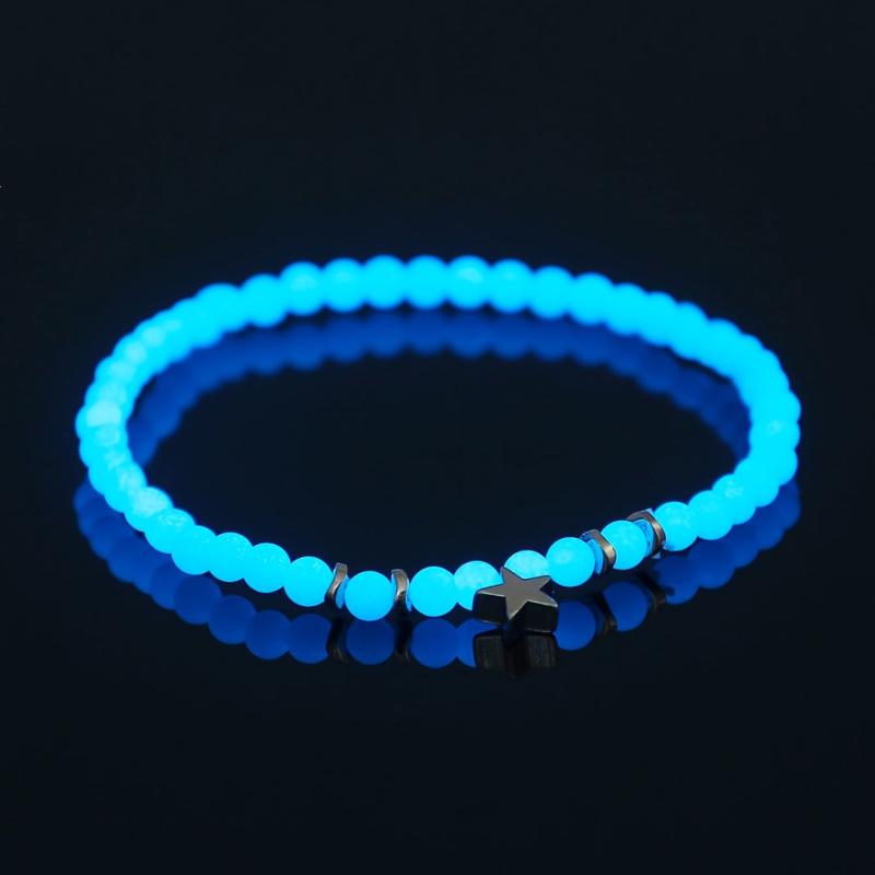 Mini Star Pendant Beaded Bracelet with Luminous Beads