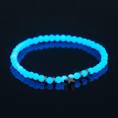 Mini Star Pendant Beaded Bracelet with Luminous Beads