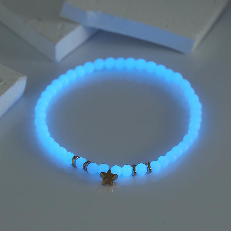Mini Star Pendant Beaded Bracelet with Luminous Beads