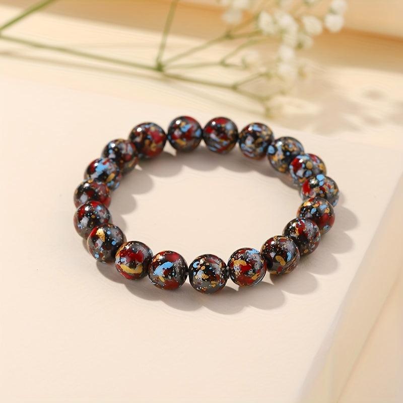 Colorful Hematite Magnetic Round Beads Bracelet Health Care Jewelry