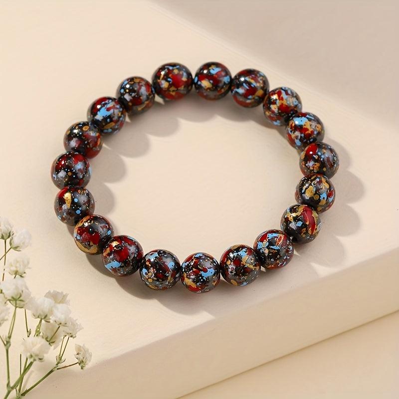 Colorful Hematite Magnetic Round Beads Bracelet Health Care Jewelry