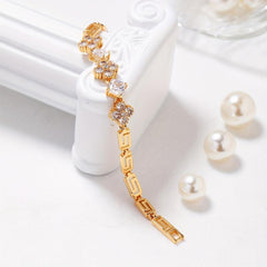 Zircon Lucky Clover Tennis Bracelet For Women Daily Wear