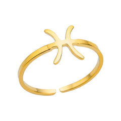 Stainless Steel 18k Plated Constellation Ring - Choose Your Lucky Style