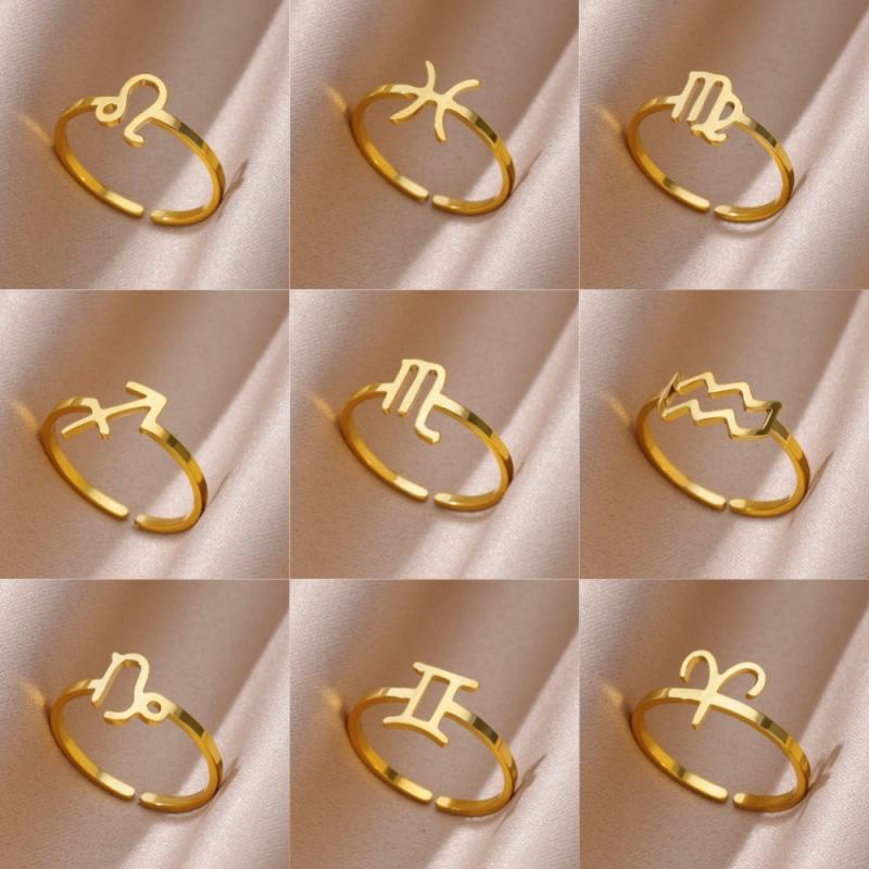 Stainless Steel 18k Plated Constellation Ring - Choose Your Lucky Style