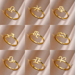 Stainless Steel 18k Plated Constellation Ring - Choose Your Lucky Style