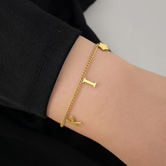 Letter Star Pendant Bracelet Stainless Steel Promise Jewelry Gift