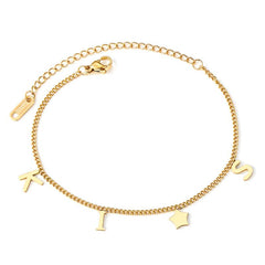Letter Star Pendant Bracelet Stainless Steel Promise Jewelry Gift