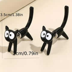 Cat Stud Earrings Ear Jacket Retro Style Jewelry
