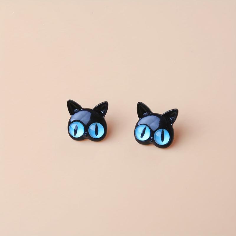 Cat Stud Earrings Ear Jacket Retro Style Jewelry