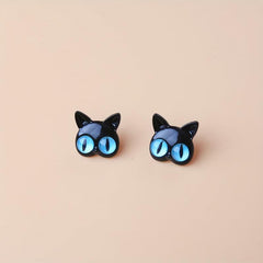 Cat Stud Earrings Ear Jacket Retro Style Jewelry