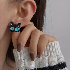 Cat Stud Earrings Ear Jacket Retro Style Jewelry