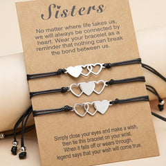 3 Pcs Heart String Bracelet Set for Women & Girls