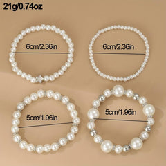 Baroque Style Faux Pearl Bracelet Set For Girls