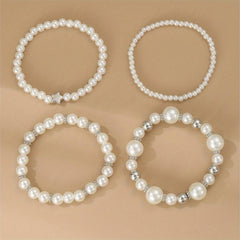 Baroque Style Faux Pearl Bracelet Set For Girls