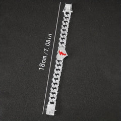 Rhinestone Cuban Chain Bracelet Hip Hop Style Hand Jewelry