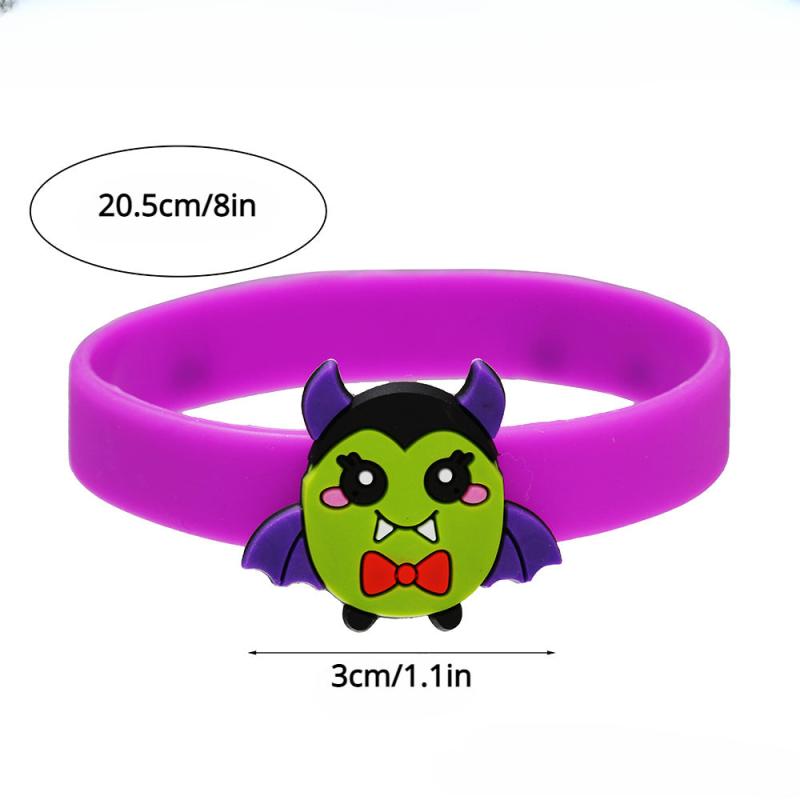 6pcs Gothic Ghost Pumpkin Charm Party Silicone Bracelet Bangle