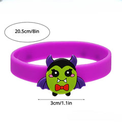 6pcs Gothic Ghost Pumpkin Charm Party Silicone Bracelet Bangle
