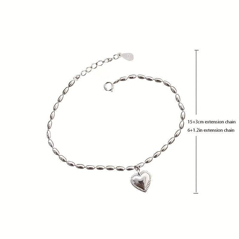 Hip Hop Love Heart Pendant Beaded Bracelet Minimalist Hand Decoration Gift