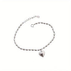 Hip Hop Love Heart Pendant Beaded Bracelet Minimalist Hand Decoration Gift
