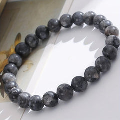 8mm Crystal Larvikaite Beads Bracelet for Women