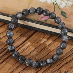 8mm Crystal Larvikaite Beads Bracelet for Women