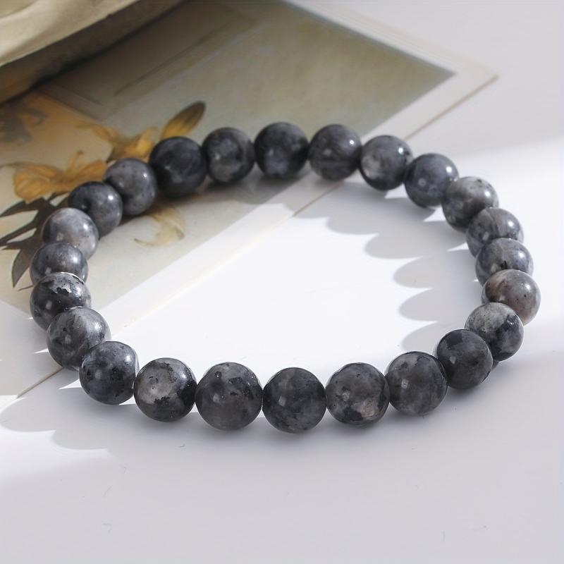 8mm Crystal Larvikaite Beads Bracelet for Women