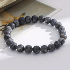 8mm Crystal Larvikaite Beads Bracelet for Women