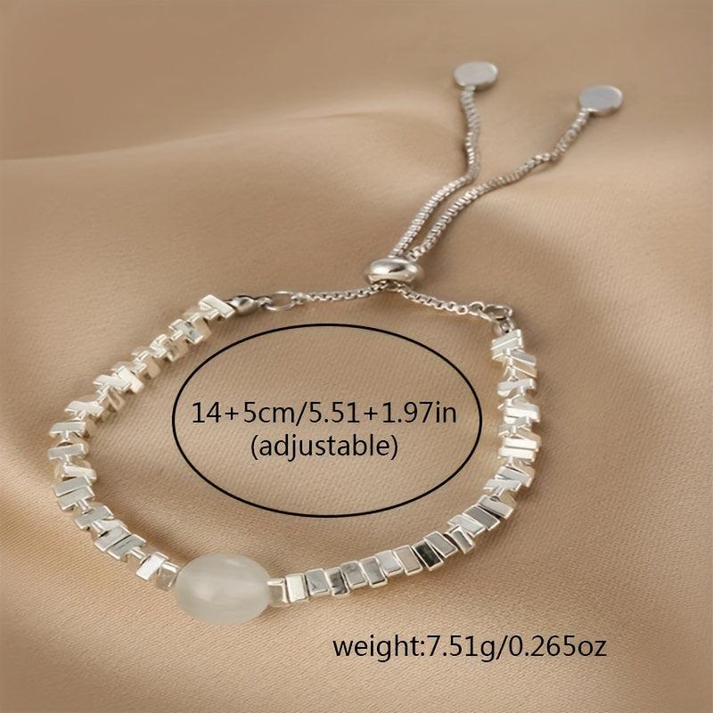 Cat's Eye Stone Faux Pearl Bracelet Women's Niche Bracelet