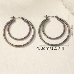 Double Layer Hoop Earrings Sexy Style Iron Jewelry