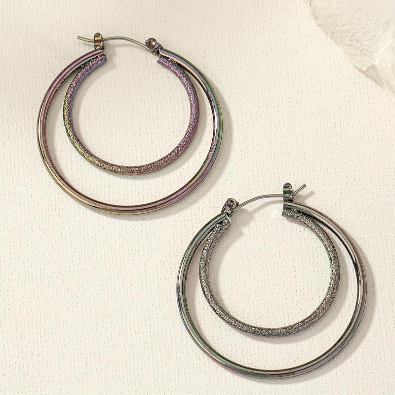 Double Layer Hoop Earrings Sexy Style Iron Jewelry