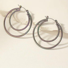 Double Layer Hoop Earrings Sexy Style Iron Jewelry