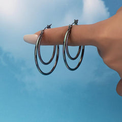 Double Layer Hoop Earrings Sexy Style Iron Jewelry