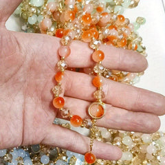 Colorful Gradient Crystal Beads Bracelet Rabbit Shape Pendant