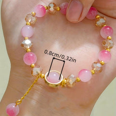 Colorful Gradient Crystal Beads Bracelet Rabbit Shape Pendant