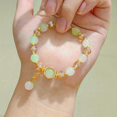 Colorful Gradient Crystal Beads Bracelet Rabbit Shape Pendant