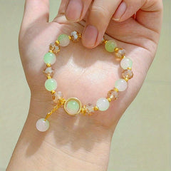 Colorful Gradient Crystal Beads Bracelet Rabbit Shape Pendant