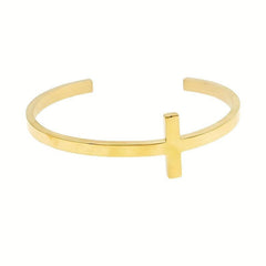 Roman Cross Cuff Bangle Women's Bracelet