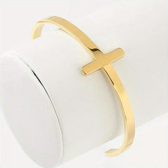 Roman Cross Cuff Bangle Women's Bracelet