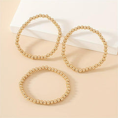 3pcs Set Golden Beads Stretch Bracelet