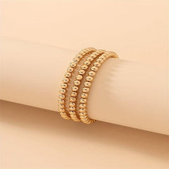 3pcs Set Golden Beads Stretch Bracelet