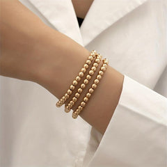 3pcs Set Golden Beads Stretch Bracelet