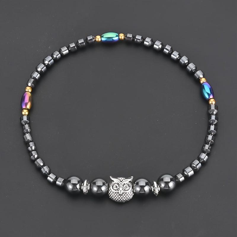 Owl Beaded Anklet Bohemian Elastic Ankle Bracelet Women Yoga Jewelry