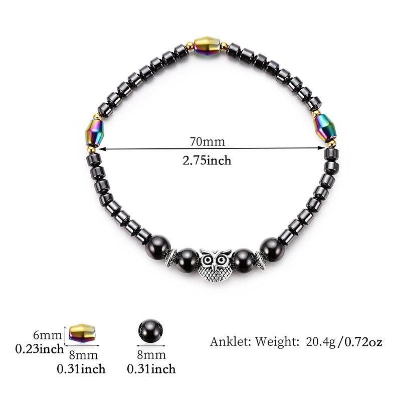 Owl Beaded Anklet Bohemian Elastic Ankle Bracelet Women Yoga Jewelry