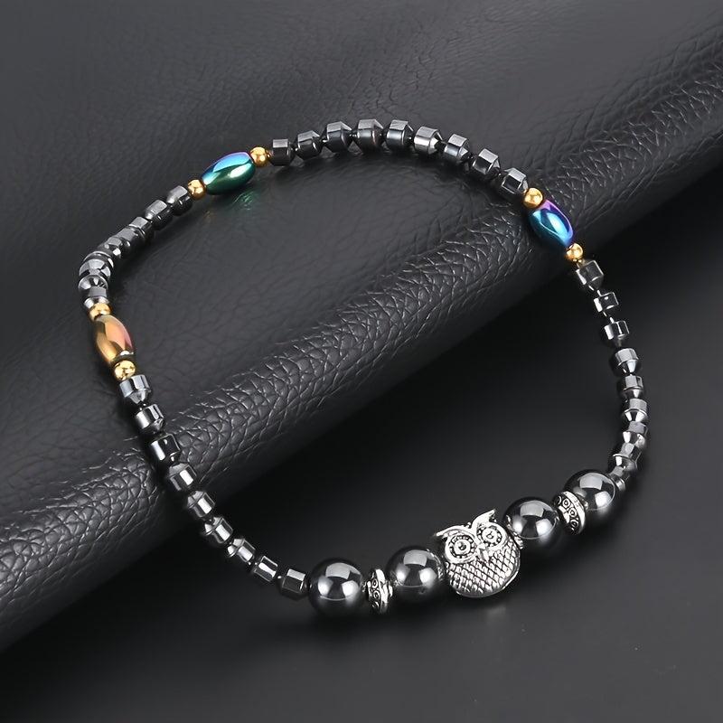 Owl Beaded Anklet Bohemian Elastic Ankle Bracelet Women Yoga Jewelry