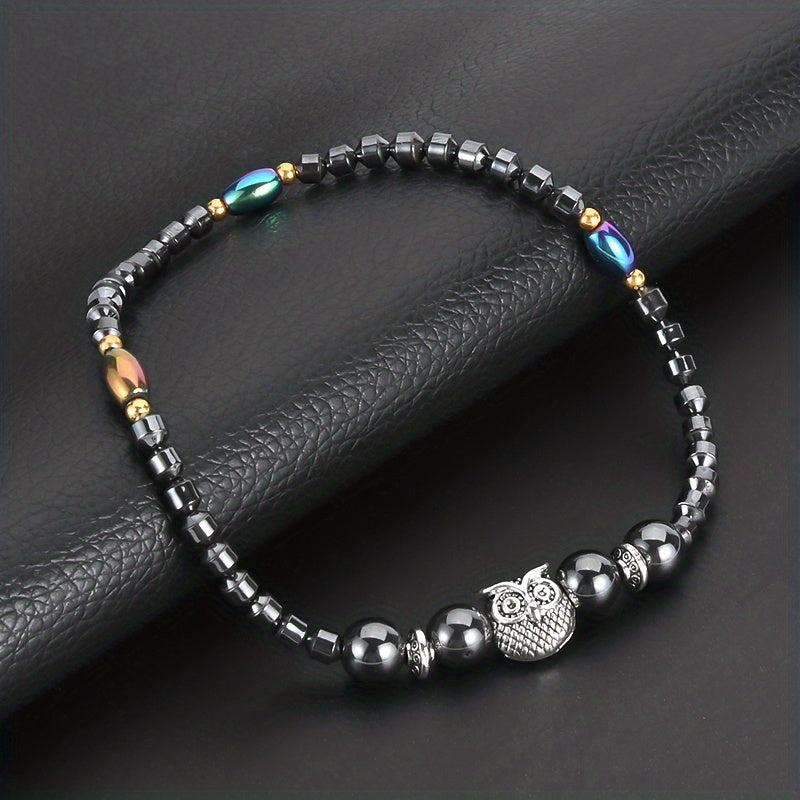Owl Beaded Anklet Bohemian Elastic Ankle Bracelet Women Yoga Jewelry