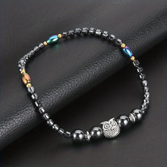 Owl Beaded Anklet Bohemian Elastic Ankle Bracelet Women Yoga Jewelry