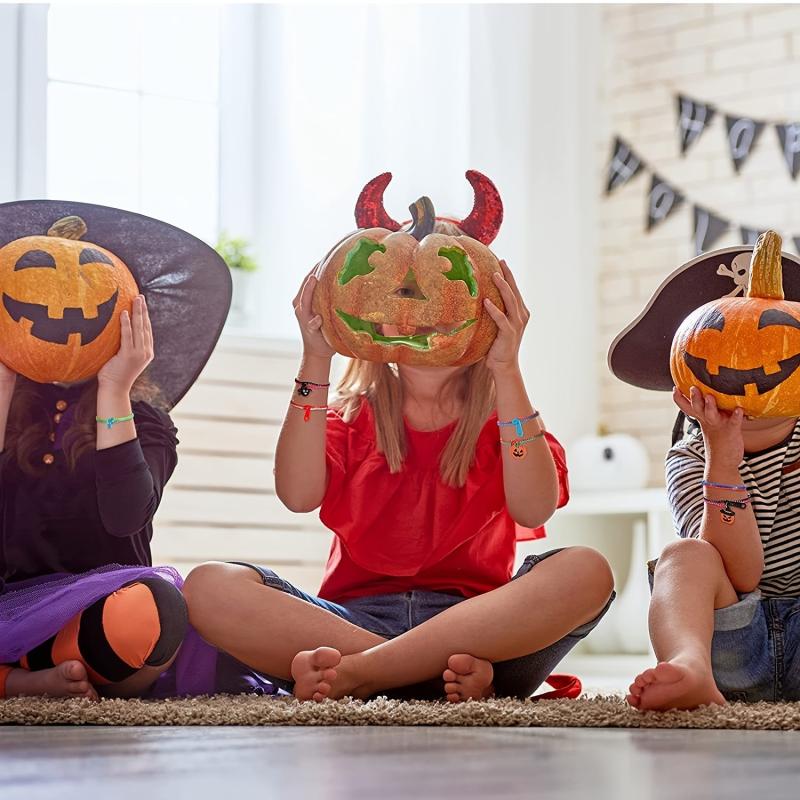 Halloween Party Favors Ghost Pumpkin Skull Cat Zipper Bracelets