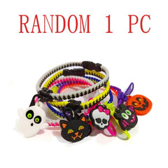 Halloween Party Favors Ghost Pumpkin Skull Cat Zipper Bracelets