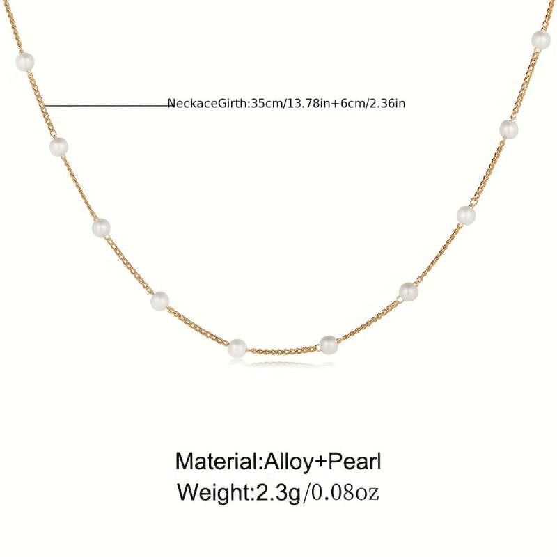 Pearl Minimalist Choker Necklace for Women Girls